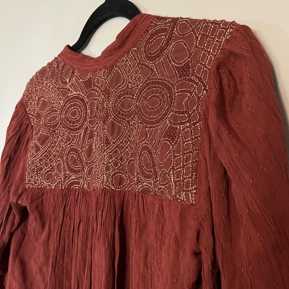 Free People Canyon Rose Red Hi Low Metallic - Picture 5 of 6